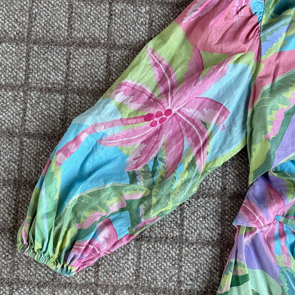 FARM Rio Pastel Tropical Mini Dress in Pink, Blue & Green - Picture 7 of 8